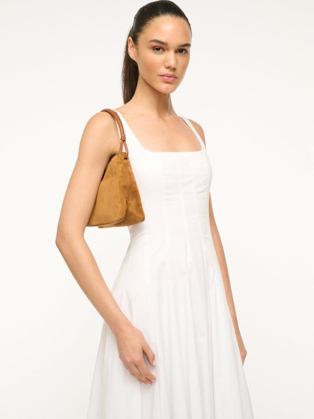 NEW STAUD VALERIE SUEDE SHOULDER BAG 100% LEATHER - Picture 2 of 7